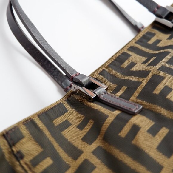 Authentic Preowned Vintage Fendi Brown Zucca Canvas Handbag - Picture 6 of 16